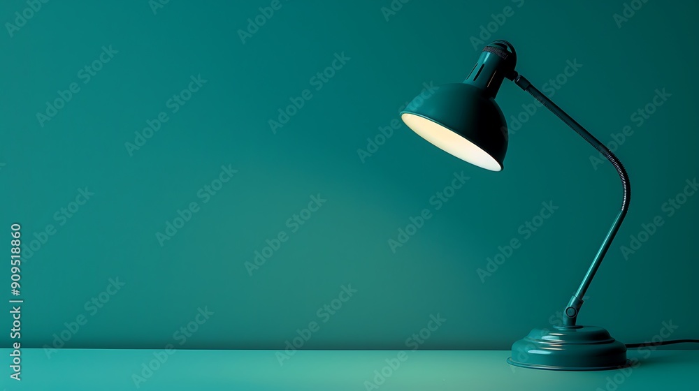 Desk lamp on green background Desk lamp on green background