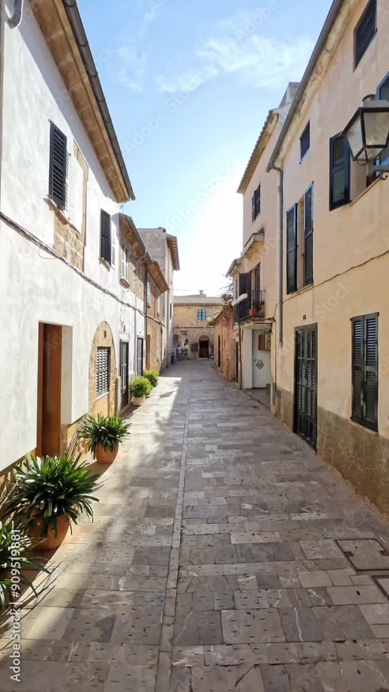 crane effect on a street in alcudia mallorca crane effect on a street in alcudia mallorca
