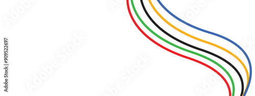 2024 Games straight line vector illustration. Olympic games colorful lines abstract vector background