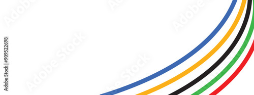 2024 Games straight line vector illustration. Olympic games colorful lines abstract vector background