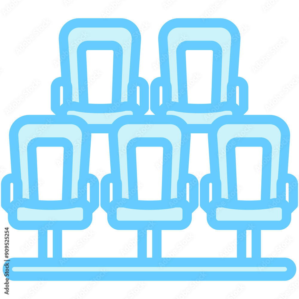 Φωτογραφία Theater Seats dual tone blue color icon, related to movie and cinema theme