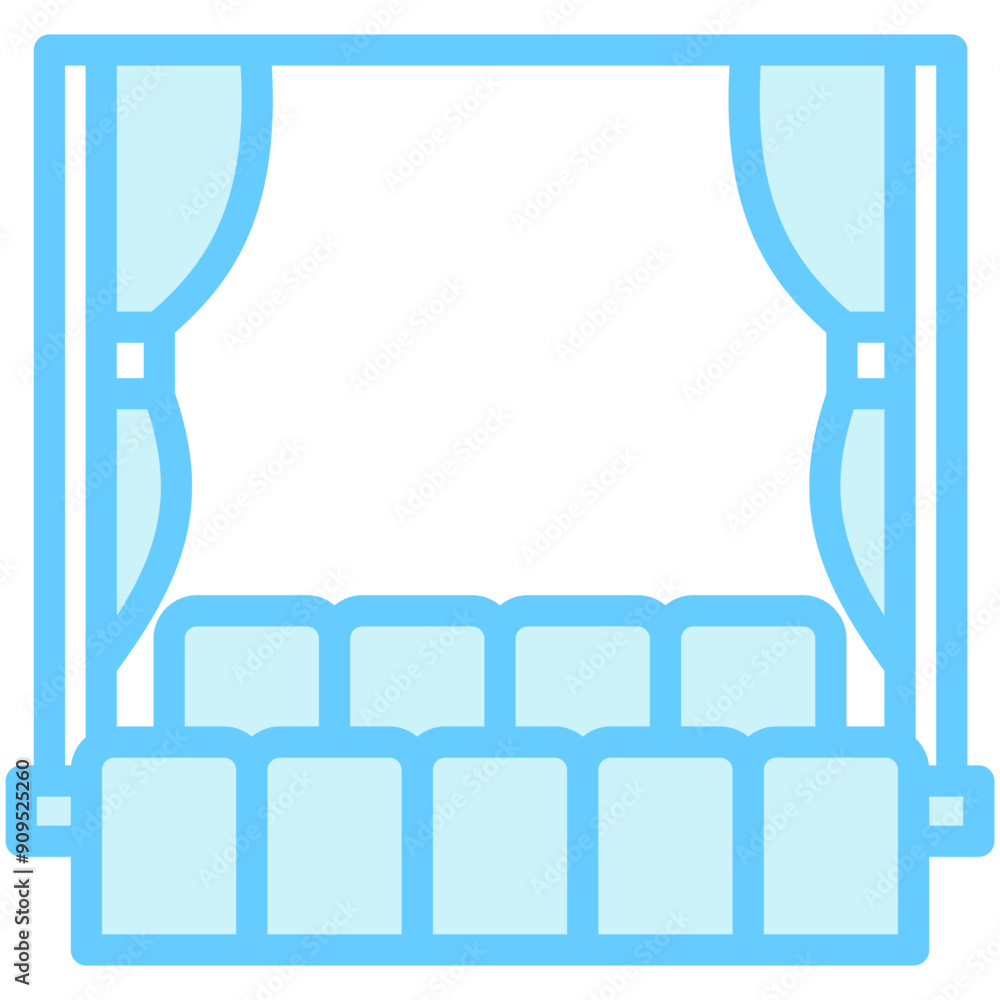 Φωτογραφία Movie Screen dual tone blue color icon, related to movie and cinema theme