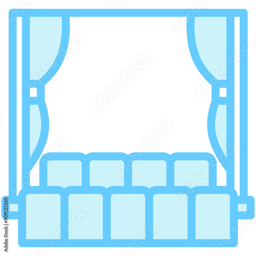 Movie Screen dual tone blue color icon, related to movie and cinema theme. Use for modern concept, UI or UX kit, web and app development.