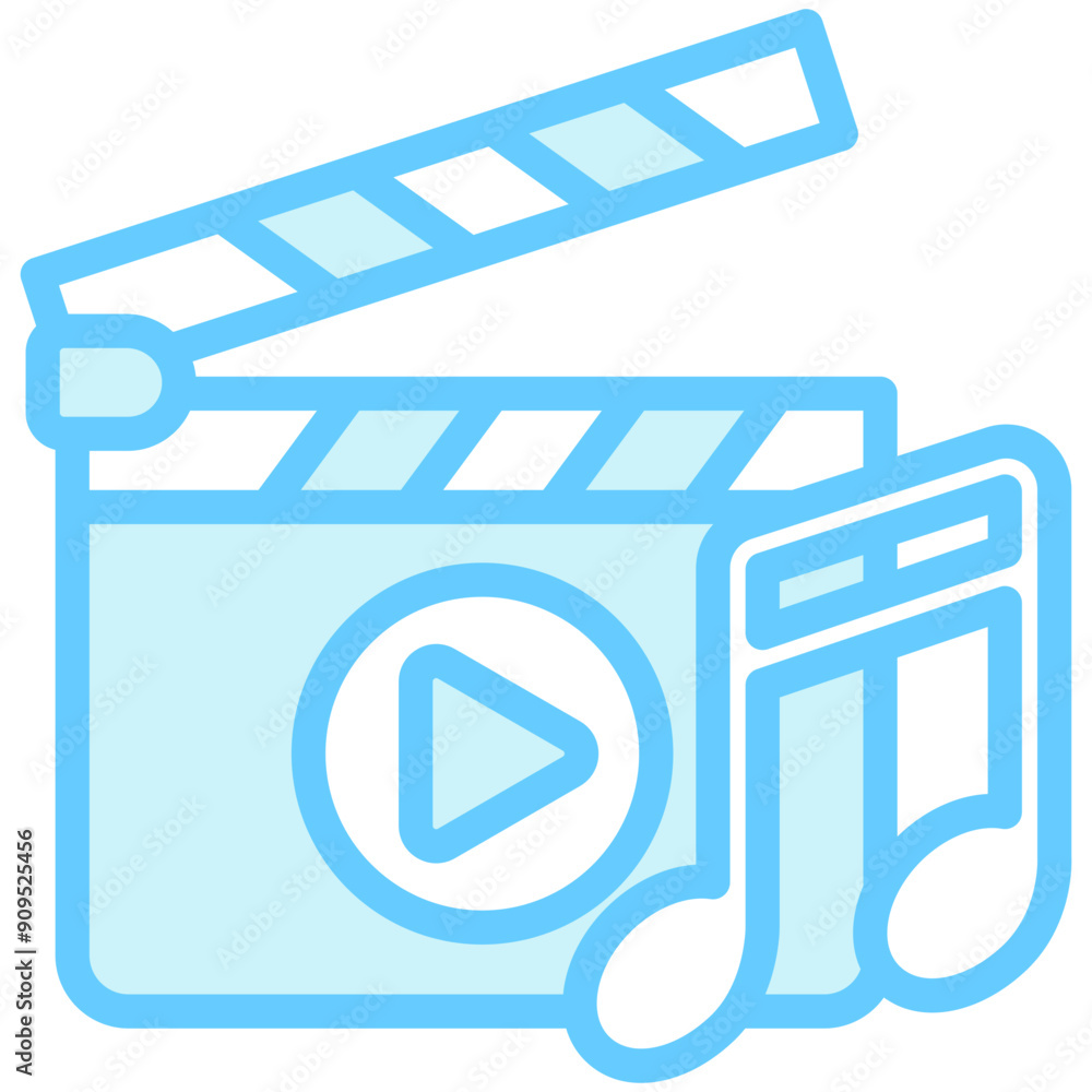 Φωτογραφία Theme Song dual tone blue color icon, related to movie and cinema theme