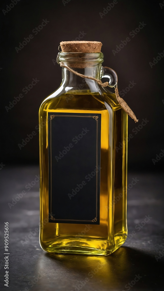 Glass container of healthy extra virgin olive oil for cooking product it is customizable for typography Glass container of healthy extra virgin olive oil for cooking product it is customizable for typography