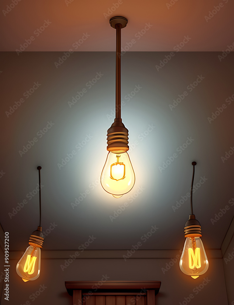 A Dim, Flickering Lightbulb Hanging from a Ceiling with a Crack, Illustrating the Concept of Failed Ideas and Lack of Inspiration A Dim, Flickering Lightbulb Hanging from a Ceiling with a Crack, Illustrating the Concept of Failed Ideas and Lack of Inspiration