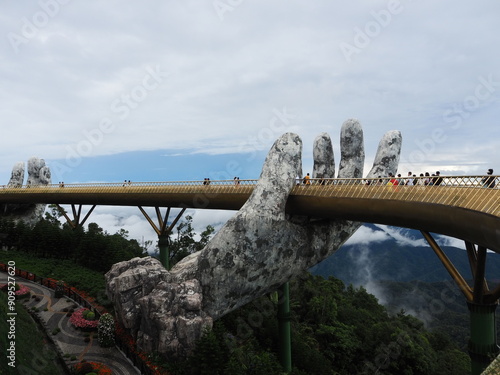 Ba Na Hills and the Golden Bridge in Da nang, Vietnam