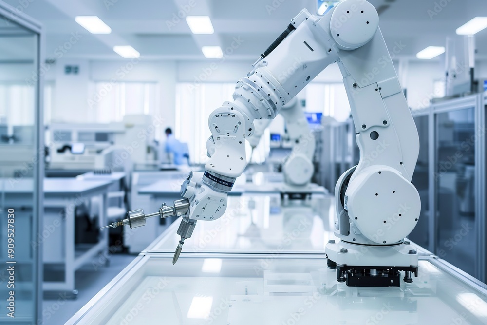 Robots assembling medical devices Robots assembling medical devices