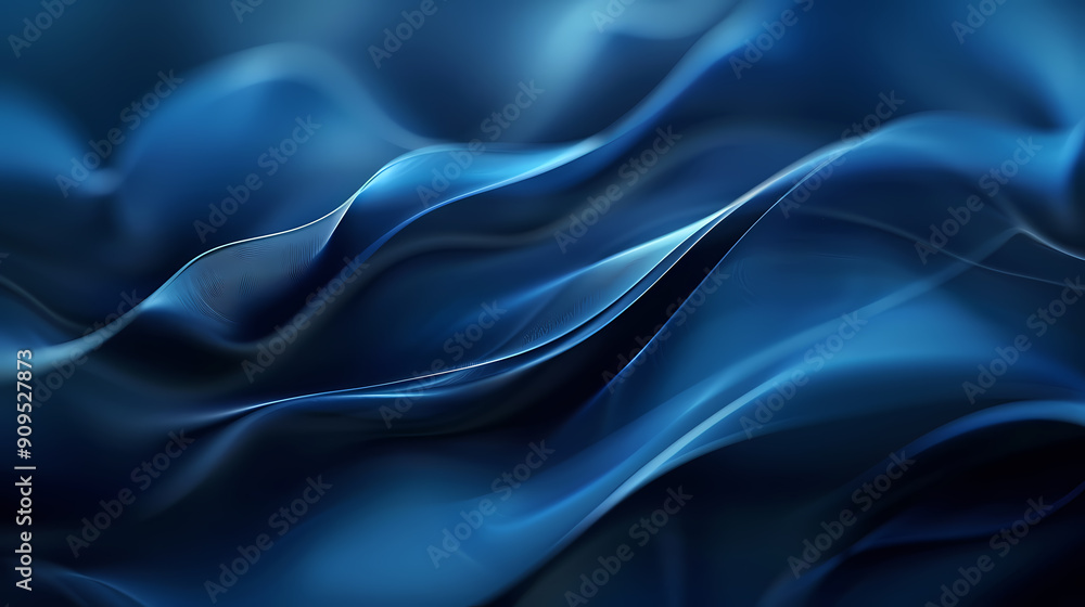 Abstract blue background with rippling, flowing lines. The deep blue color and smooth, undulating forms create a calming and elegant atmosphere. Abstract blue background with rippling, flowing lines. The deep blue color and smooth, undulating forms create a calming and elegant atmosphere.