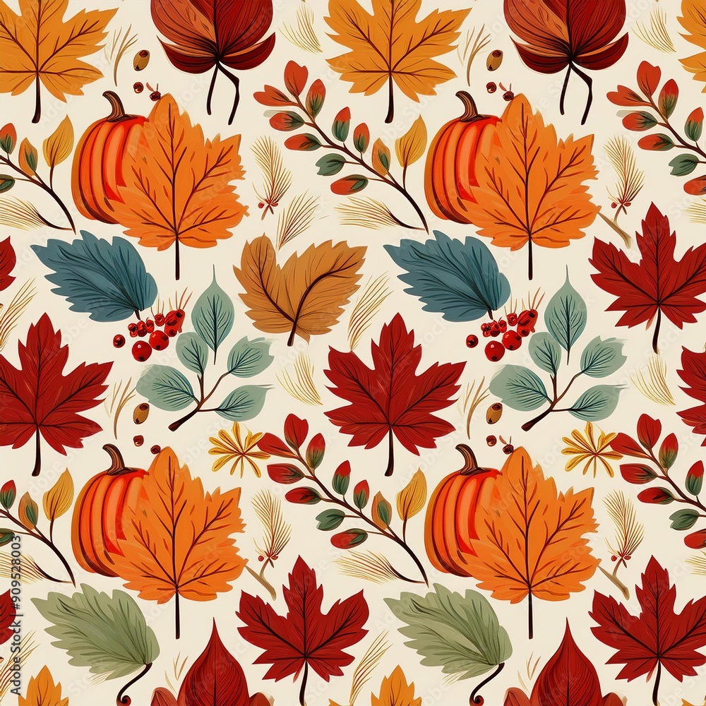 Seamless Autumn Leaves Patterns - Elegant Fall Designs Seamless Autumn Leaves Patterns - Elegant Fall Designs