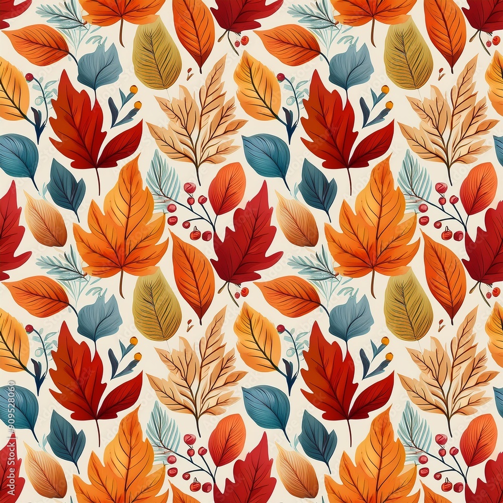 Seamless Autumn Leaves Patterns - Elegant Fall Designs Seamless Autumn Leaves Patterns - Elegant Fall Designs