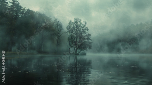 Wallpaper Mural misty morning on the river Torontodigital.ca