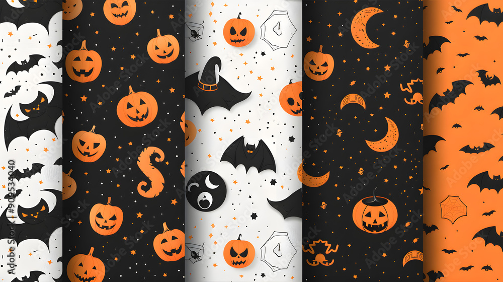 halloween seamless pattern with pumpkins halloween seamless pattern with pumpkins