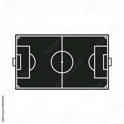 soccer field icon isolated on white