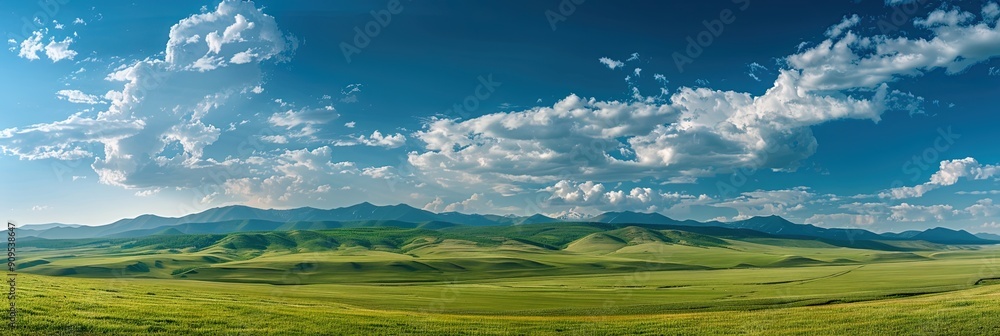 grassy green field with cloudy blue sky - landscape wallpaper grassy green field with cloudy blue sky - landscape wallpaper