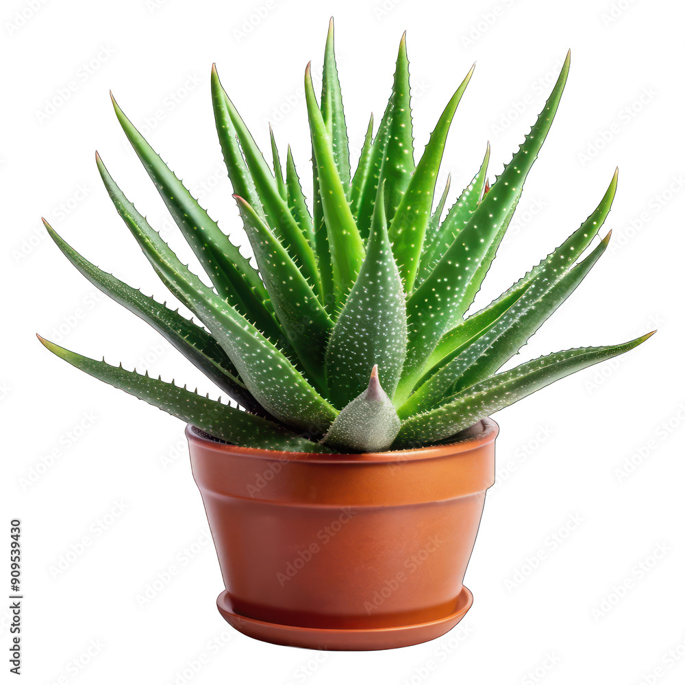 Aloe vera on pot isolated on transparent background Aloe vera on pot isolated on transparent background