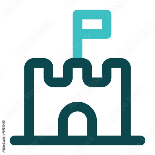 sand castle icon for illustartion