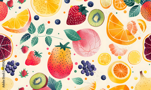 fruits and vegetable herbal concept  for background or 2d illustrator cartoon.