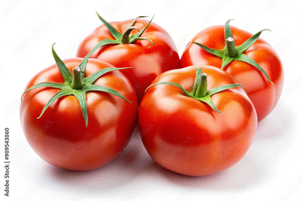 Fresh Red Tomatoes Isolated on White Background. Fresh Red Tomatoes Isolated on White Background.