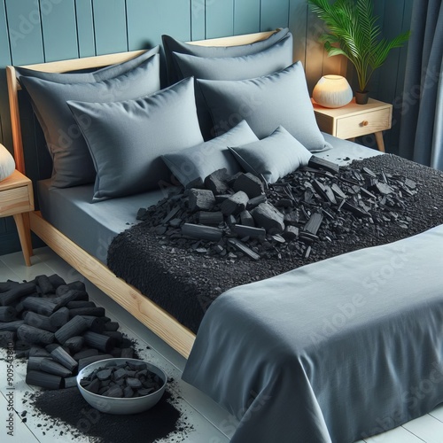   Charcoal infused bedding bed linens pillows and mattresses inf photo