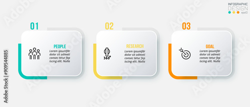 Infographic template business concept with 3 steps.
