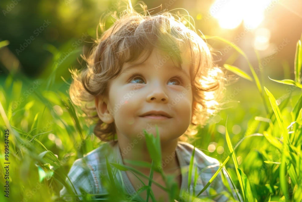 Toddler Boy enjoying the beautiful outdoors in spring nature Toddler Boy enjoying the beautiful outdoors in spring nature