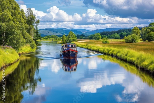 Tranquil Cruises: Tour Boat Sailing the Caledonian Canal in Beautiful Highland Scotland photo