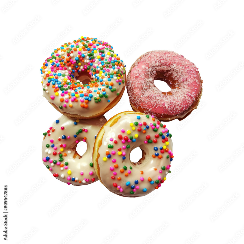 Sugary Donuts Isolated On A White Background Sugary Donuts Isolated On A White Background