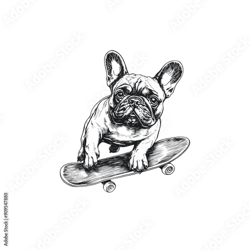 french bulldog skateboard 