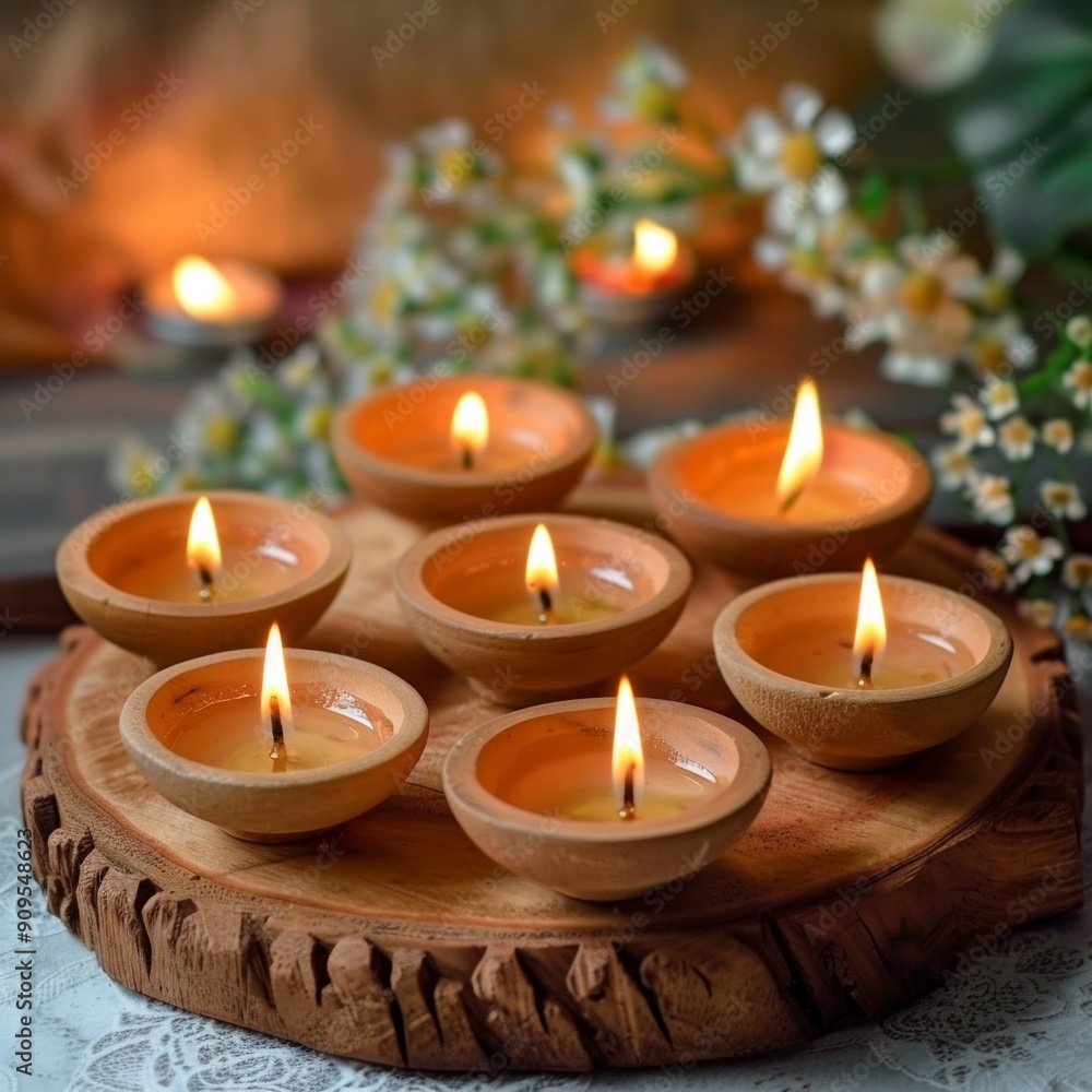 Concept of Diwali festival of lights tradition Diya oil lamps. Diwali festival holiday concept Concept of Diwali festival of lights tradition Diya oil lamps. Diwali festival holiday concept