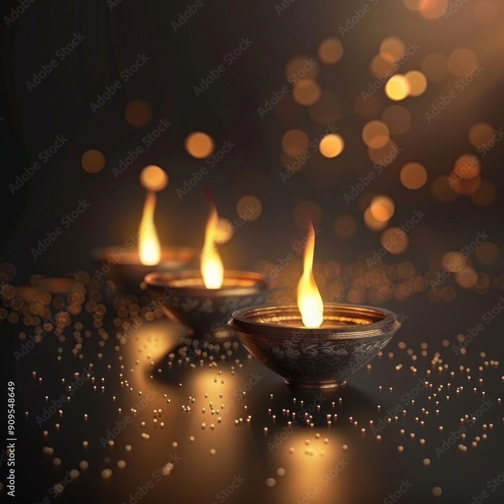 Concept of Diwali festival of lights tradition Diya oil lamps. Diwali festival holiday concept Concept of Diwali festival of lights tradition Diya oil lamps. Diwali festival holiday concept