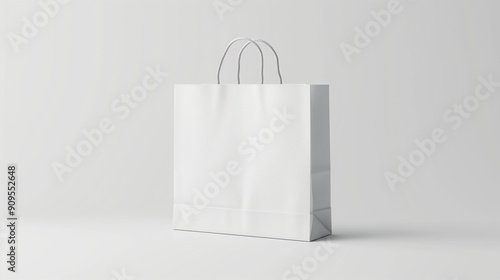 Minimalist white paper bag ...