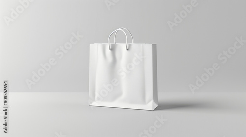 Minimalist white paper bag ...