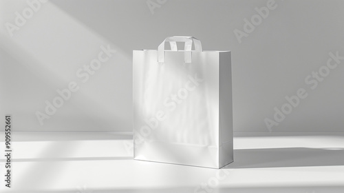 Minimalist white paper bag ...