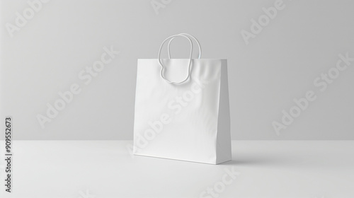 Minimalist white paper bag ...
