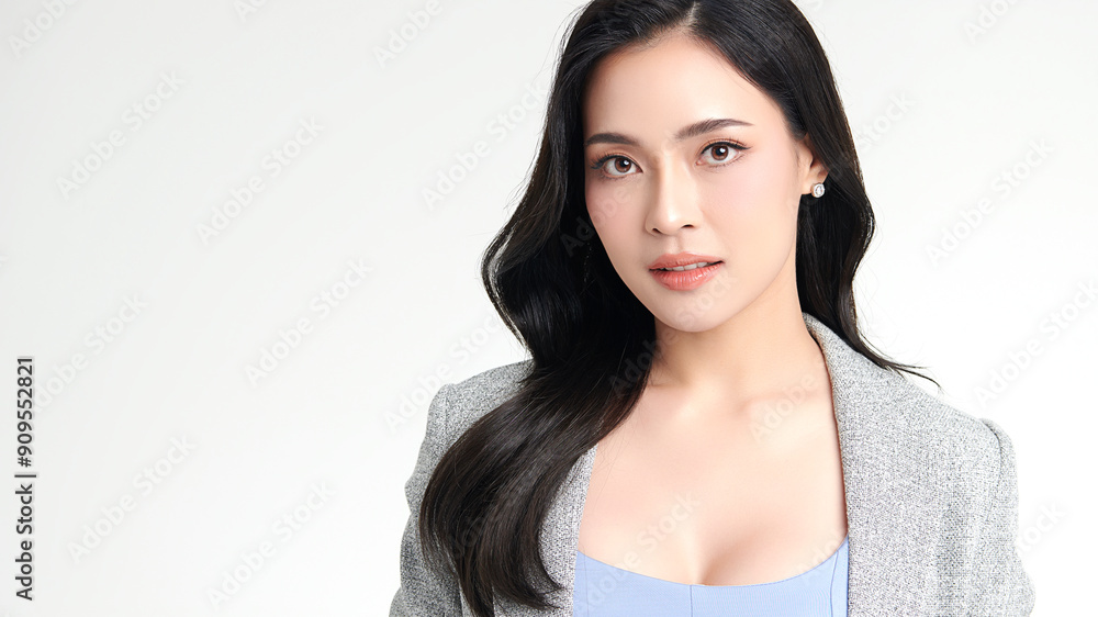 Beautiful young asian woman with clean fresh skin on white background, Face care, Facial treatment, Cosmetology, beauty and spa, Asian women portrait. Beautiful young asian woman with clean fresh skin on white background, Face care, Facial treatment, Cosmetology, beauty and spa, Asian women portrait.