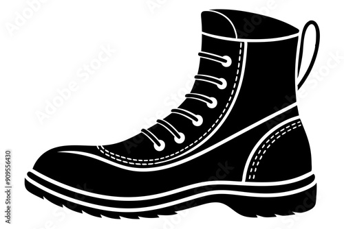 Fisherman boot vector silhouette, Rubber Boots icon vector