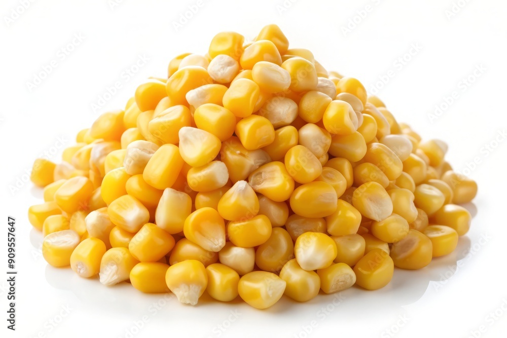 Heap of Corn Kernels on White Background. Heap of Corn Kernels on White Background.