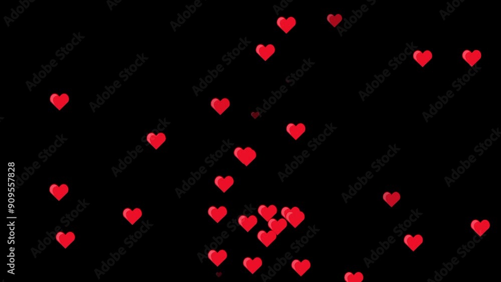 Red hearts rain down in this charming Valentine's Day illustration with confetti and a light background - ideal for romance, weddings, and love day Red hearts rain down in this charming Valentine's Day illustration with confetti and a light background - ideal for romance, weddings, and love day
