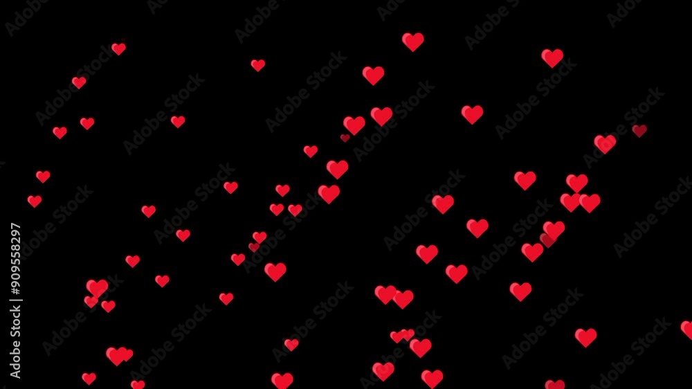 Red hearts rain down in this charming Valentine's Day illustration with confetti and a light background - ideal for romance, weddings, and love day Red hearts rain down in this charming Valentine's Day illustration with confetti and a light background - ideal for romance, weddings, and love day