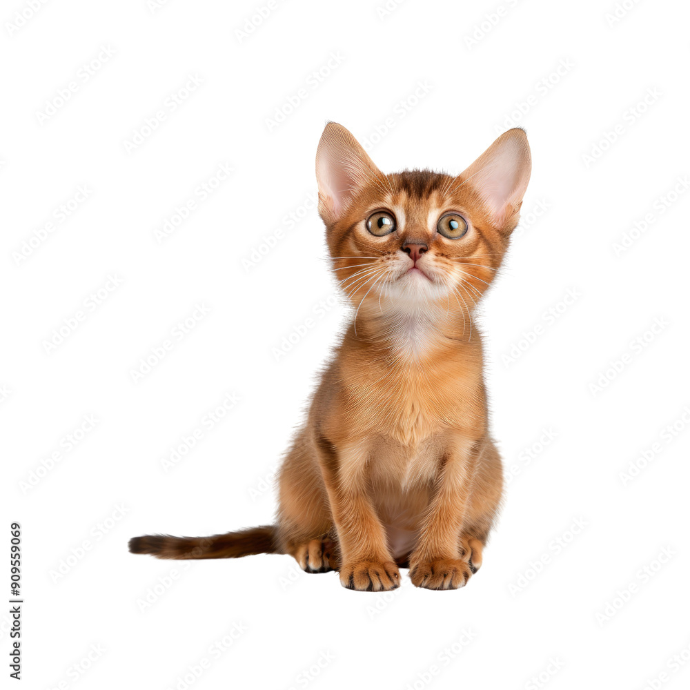 An Abyssinian Kitten, Isolated On White An Abyssinian Kitten, Isolated On White
