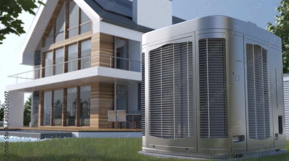 Modern House with Air Conditioning Unit Modern House with Air Conditioning Unit
