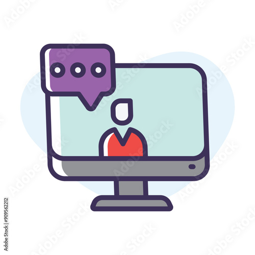 Online mentorship vector icon