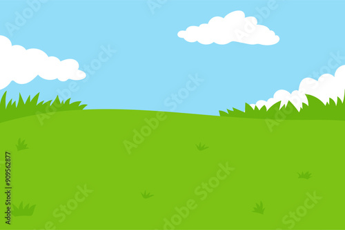 Green field with grass background illustration