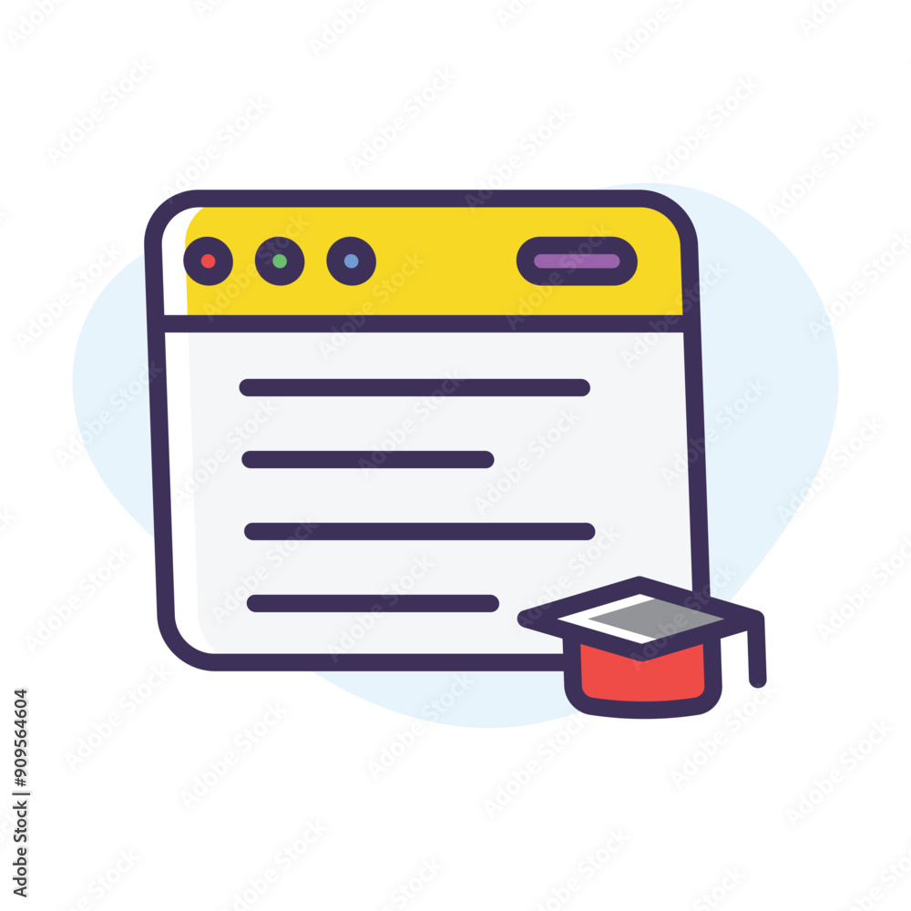Blogging for education vector icon Blogging for education vector icon