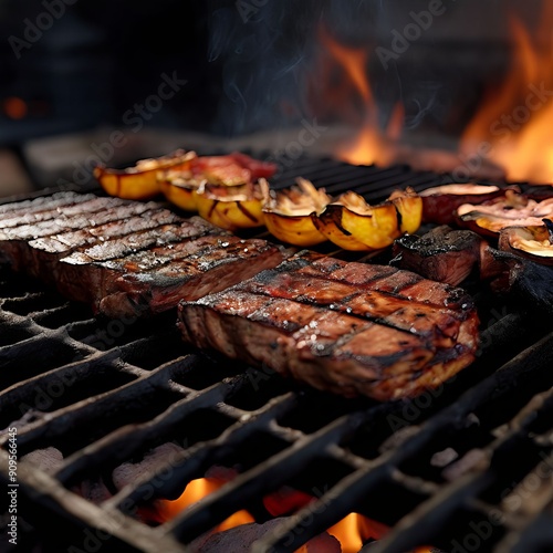 charcoal grill grillin planks wooden planks coated with culinary photo