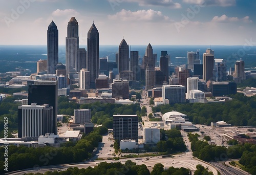 Georgia business USA landmark drone city stadium architecture downtown Aerial landscape Atlanta park college Panorama urban skyscraper Skyline distric photo