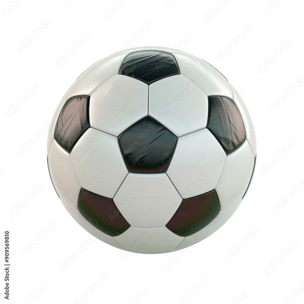 Fototapeta premium A 3D Rendering Of A Soccer Ball Isolated On A White Background