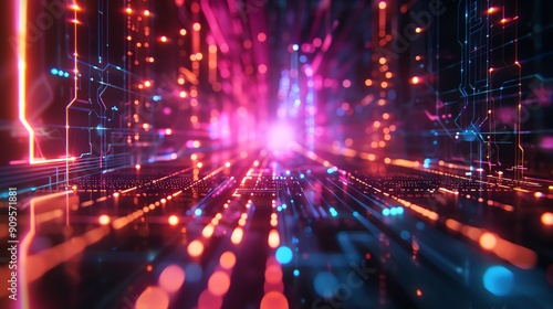 Social media scheduling tools  glowing lines  cyberpunk  high contrast 