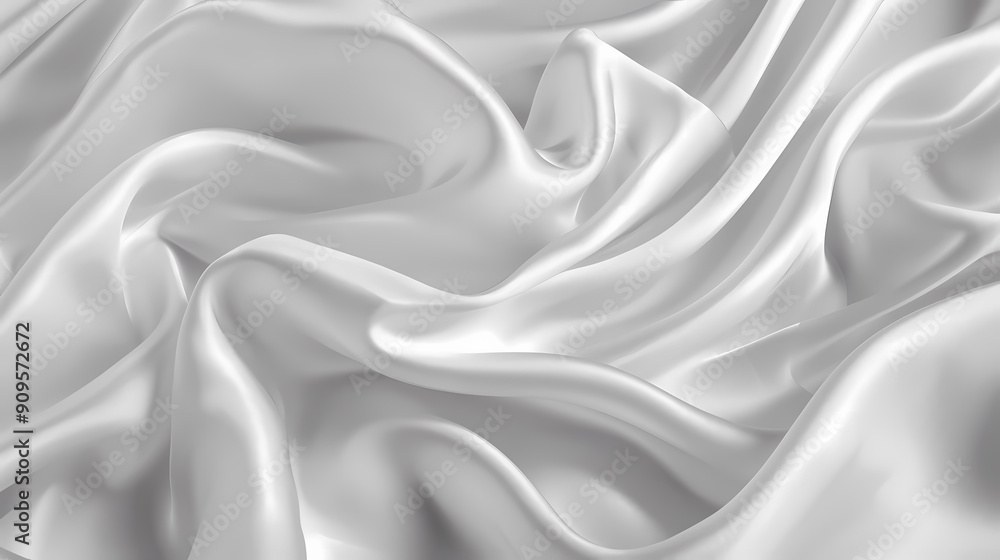 A close-up of a smooth, white satin fabric with soft folds and ripples. The luxurious material creates a visually appealing background or texture. A close-up of a smooth, white satin fabric with soft folds and ripples. The luxurious material creates a visually appealing background or texture.
